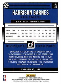 2018-19 Donruss #30 Harrison Barnes Back