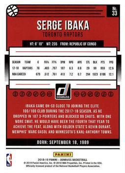 2018-19 Donruss #33 Serge Ibaka Back