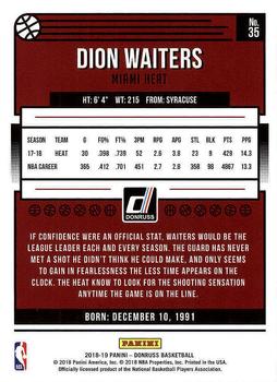 2018-19 Donruss #35 Dion Waiters Back