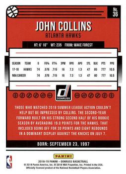 2018-19 Donruss #36 John Collins Back