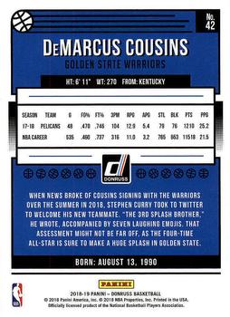 2018-19 Donruss #42 DeMarcus Cousins Back