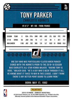 2018-19 Donruss #48 Tony Parker Back