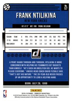 2018-19 Donruss #57 Frank Ntilikina Back