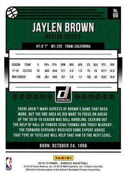 2018-19 Donruss #66 Jaylen Brown Back