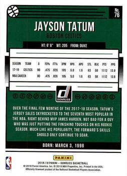 2018-19 Donruss #76 Jayson Tatum Back