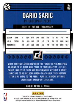 2018-19 Donruss #89 Dario Saric Back