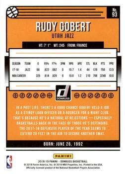 2018-19 Donruss #93 Rudy Gobert Back