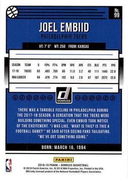 2018-19 Donruss #99 Joel Embiid Back