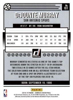 2018-19 Donruss #101 Dejounte Murray Back