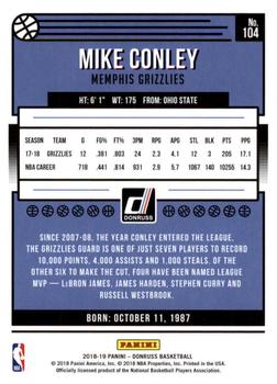 2018-19 Donruss #104 Mike Conley Back