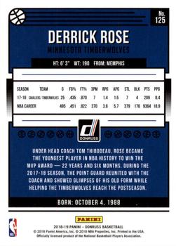 2018-19 Donruss #125 Derrick Rose Back