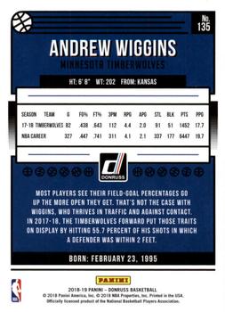 2018-19 Donruss #135 Andrew Wiggins Back