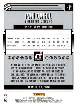 2018-19 Donruss #141 Pau Gasol Back