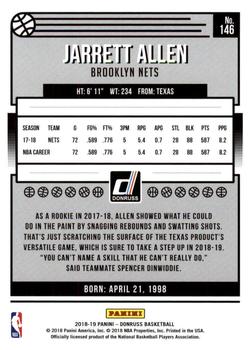2018-19 Donruss #146 Jarrett Allen Back