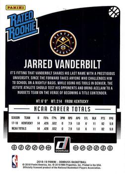 2018-19 Donruss #151 Jarred Vanderbilt Back