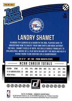 2018-19 Donruss #158 Landry Shamet Back