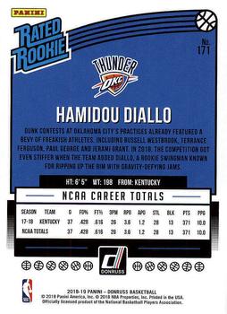 2018-19 Donruss #171 Hamidou Diallo Back
