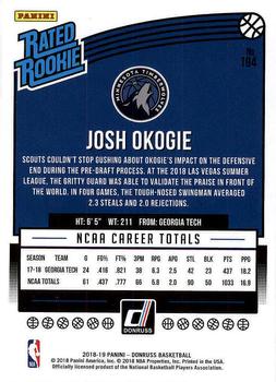 2018-19 Donruss #194 Josh Okogie Back