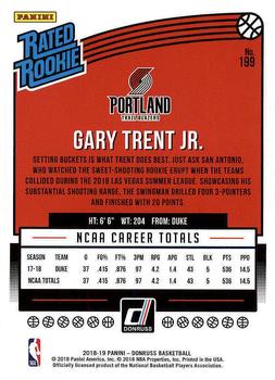 2018-19 Donruss #199 Gary Trent Jr. Back