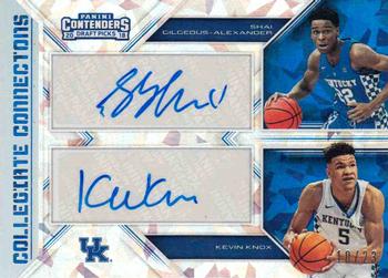 2018 Panini Contenders Draft Picks - Collegiate Connections Signatures Cracked Ice #CS-SK Kevin Knox / Shai Gilgeous-Alexander Front