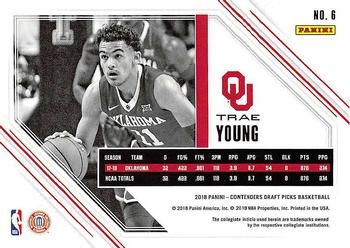 2018 Panini Contenders Draft Picks - Game Day Ticket #6 Trae Young Back