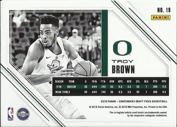 2018 Panini Contenders Draft Picks - Game Day Ticket Cracked Ice #19 Troy Brown Jr. Back