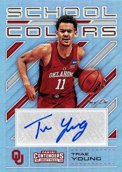 2018 Panini Contenders Draft Picks - School Colors Signatures Championship #6 Trae Young Front