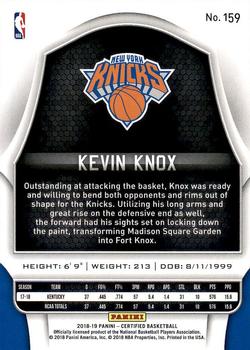 2018-19 Panini Certified #159 Kevin Knox Back