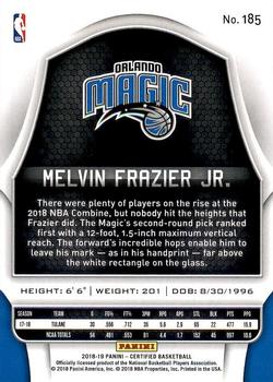 2018-19 Panini Certified #185 Melvin Frazier Jr. Back