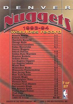1994-95 Stadium Club - Super Teams Members Only #7 Denver Nuggets Back