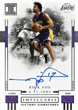 2017-18 Panini Impeccable - Impeccable Victory Signatures #IV-RFX Rick Fox Front