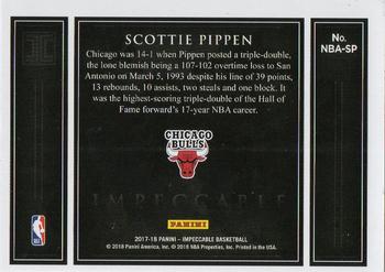 2017-18 Panini Impeccable - Silver NBA Logo #NBA-SP Scottie Pippen Back