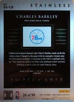 2017-18 Panini Impeccable - Stainless Stars #SS-CB Charles Barkley Back