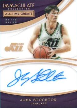 2017-18 Panini Immaculate Collection - All-Time Greats Signatures #AT-JSK John Stockton Front