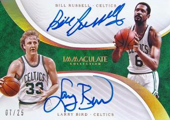 2017-18 Panini Immaculate Collection - Dual Autographs #D-BOS Bill Russell / Larry Bird Front