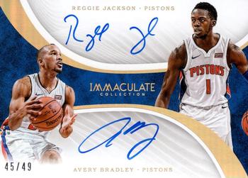 2017-18 Panini Immaculate Collection - Dual Autographs #D-DET3 Avery Bradley / Reggie Jackson Front