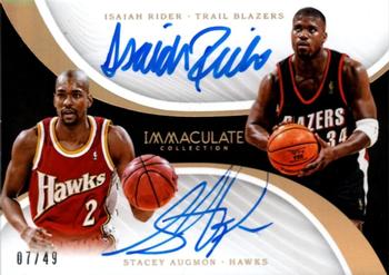 2017-18 Panini Immaculate Collection - Dual Autographs #D-UNLV Stacey Augmon / Isaiah Rider Front