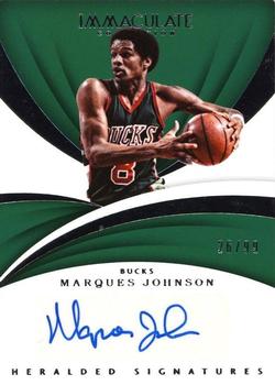 2017-18 Panini Immaculate Collection - Heralded Signatures #HS-MJS Marques Johnson Front