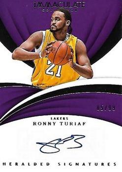 2017-18 Panini Immaculate Collection - Heralded Signatures #HS-RTF Ronny Turiaf Front