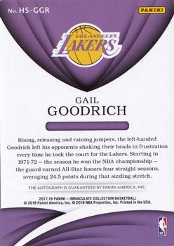 2017-18 Panini Immaculate Collection - Heralded Signatures Gold #HS-GGR Gail Goodrich Back