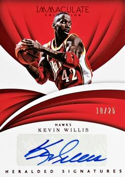 2017-18 Panini Immaculate Collection - Heralded Signatures Red #HS-KWL Kevin Willis Front