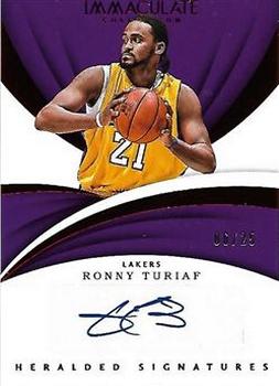 2017-18 Panini Immaculate Collection - Heralded Signatures Red #HS-RTF Ronny Turiaf Front