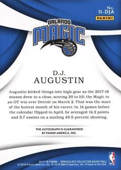 2017-18 Panini Immaculate Collection - Immaculate Ink #II-DJA D.J. Augustin Back
