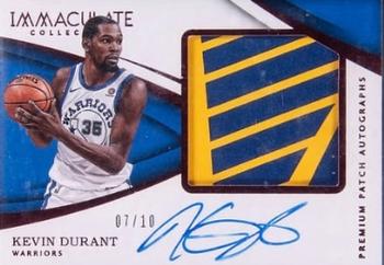 2017-18 Panini Immaculate Collection - Premium Patch Autographs Red #PP-KDR Kevin Durant Front