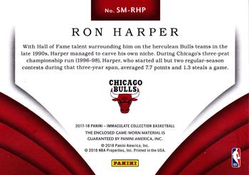 2017-18 Panini Immaculate Collection - Standout Memorabilia Red #SM-RHP Ron Harper Back