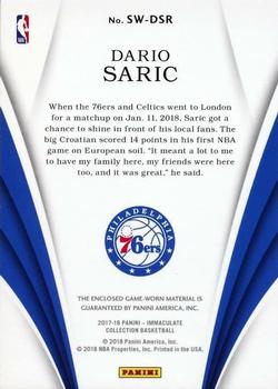 2017-18 Panini Immaculate Collection - Swatches #SW-DSR Dario Saric Back