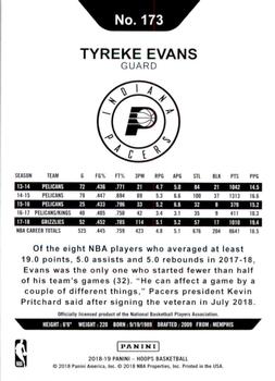 2018-19 Hoops - Artist Proof #173 Tyreke Evans Back