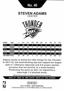 2018-19 Hoops - Blue #40 Steven Adams Back