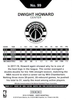2018-19 Hoops - Blue #99 Dwight Howard Back