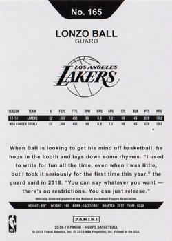  Lonzo Ball Los Angeles Lakers Black Vertical Name and